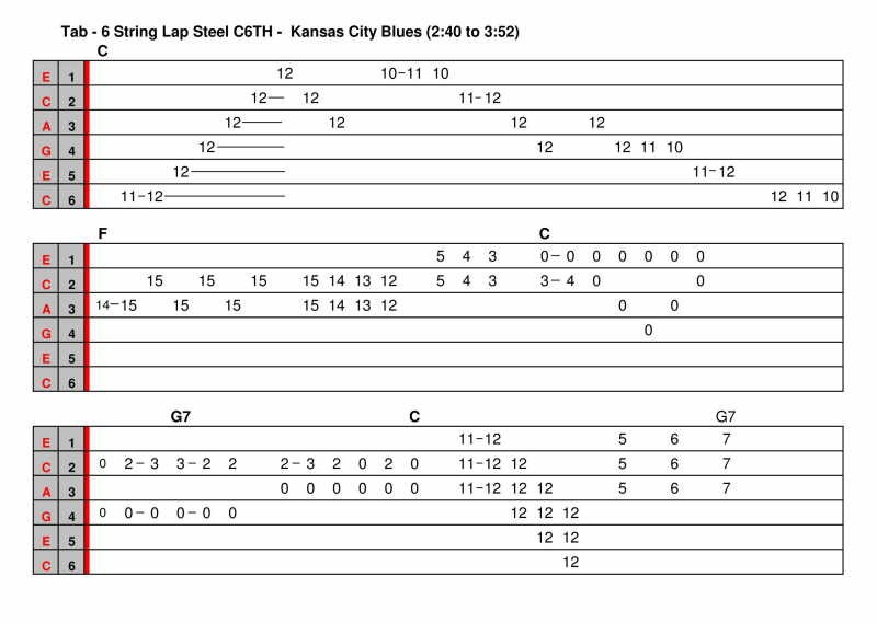 kalmeren Verborgen ophouden 6 String C6 Lap Steel Tab - With Audio And Rhythm Track : The Steel Guitar  Forum